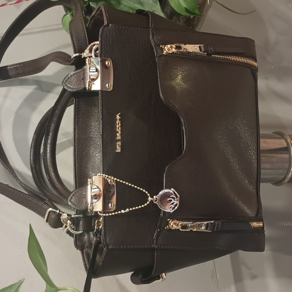 Big Buddha Brown Faux Leather Crossbody Purse